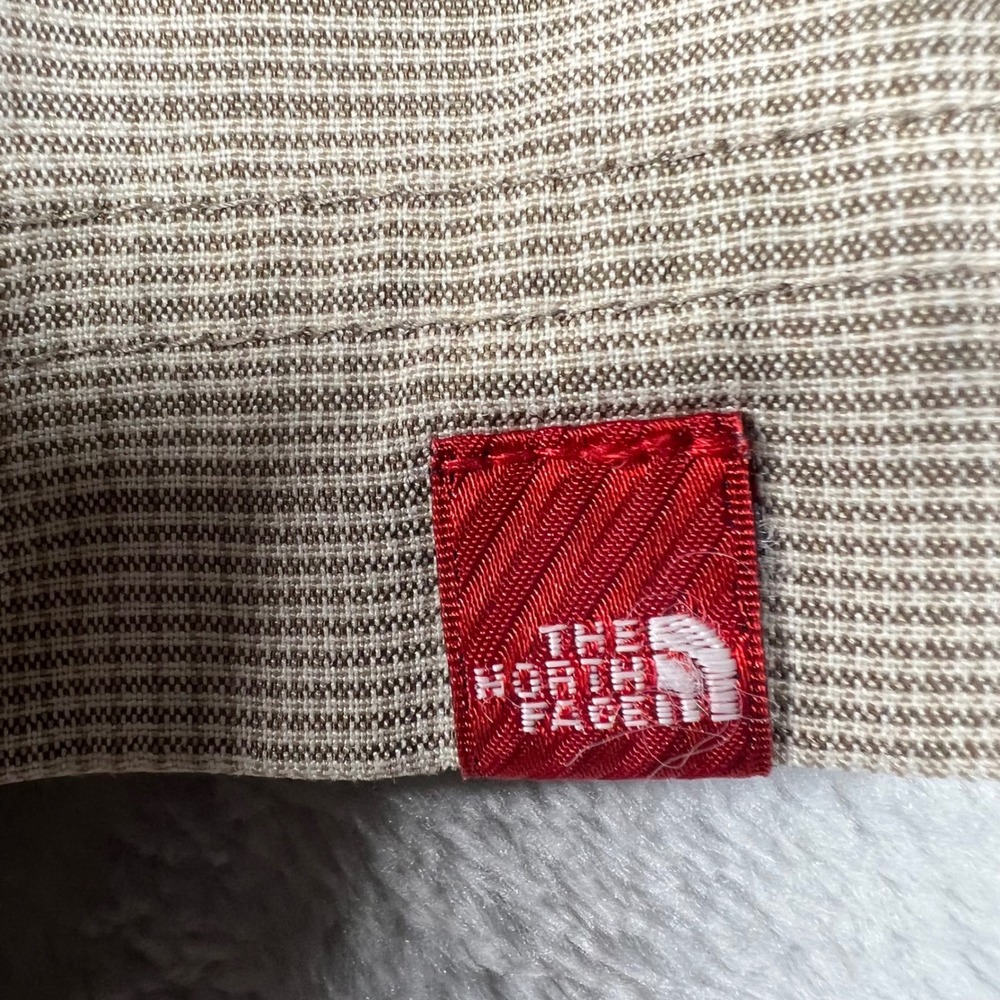The North Face Mens Tan Plaid Short Sleeve Hiking Shirt Vent Hidden Pocket Med - Picture 6 of 14
